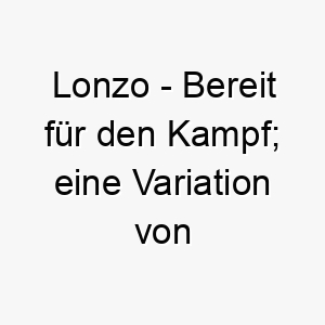 lonzo bereit fuer den kampf eine variation von alonzo 21816