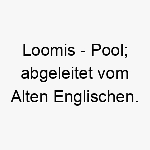 loomis pool abgeleitet vom alten englischen 21761