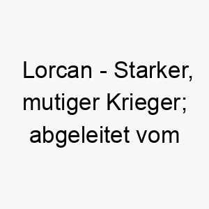 lorcan starker mutiger krieger abgeleitet vom irischen 21832