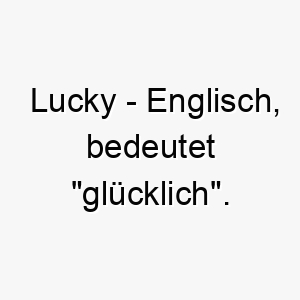 lucky englisch bedeutet gluecklich bedeutung als hundename fuer einen gluecklichen optimistischen hund 16021