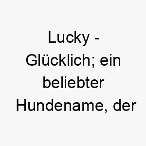 lucky gluecklich ein beliebter hundename der glueck und zufriedenheit symbolisiert 21731