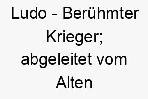 ludo beruehmter krieger abgeleitet vom alten deutschen 22269