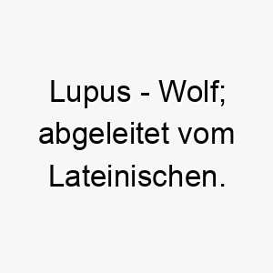 lupus wolf abgeleitet vom lateinischen 22297