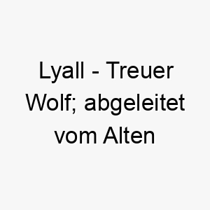 lyall treuer wolf abgeleitet vom alten nordischen 22300