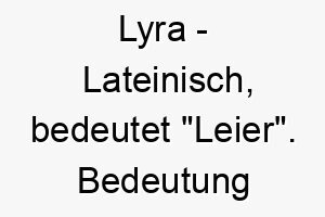 lyra lateinisch bedeutet leier bedeutung als hundename fuer einen musikalischen oder melodischen hund 16115