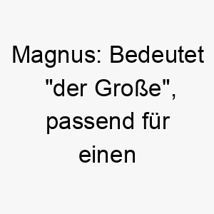 magnus bedeutet der grosse passend fuer einen grossen stolzen hund 22402