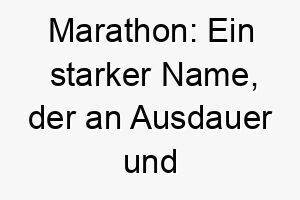 marathon ein starker name der an ausdauer und ausdauer erinnert perfekt fuer einen hund der gerne rennt oder lange spaziergaenge unternimmt 22430