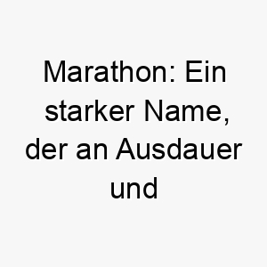 marathon ein starker name der an ausdauer und ausdauer erinnert perfekt fuer einen hund der gerne rennt oder lange spaziergaenge unternimmt 22430