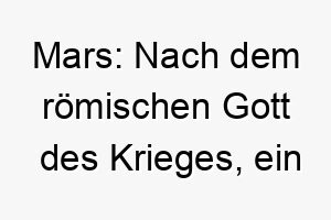 mars nach dem roemischen gott des krieges ein starker name fuer einen mutigen kraeftigen hund 22390