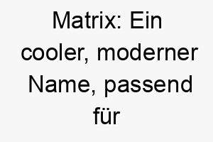 matrix ein cooler moderner name passend fuer einen hochenergetischen agilen hund 22411