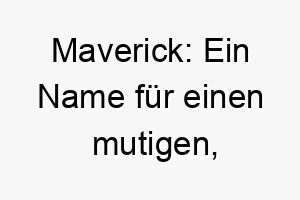 maverick ein name fuer einen mutigen unerschrockenen hund 22867