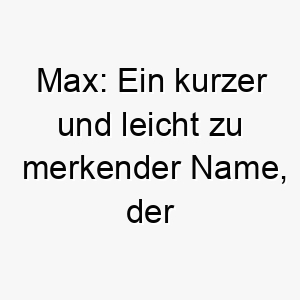 max ein kurzer und leicht zu merkender name der oft fuer kleine bis mittelgrosse hunde verwendet wird 22331