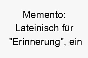 memento lateinisch fuer erinnerung ein sentimentaler und bedeutungsvoller name fuer einen hund der eine besondere erinnerung repraesentiert 22708