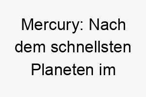 mercury nach dem schnellsten planeten im sonnensystem ein toller name fuer einen schnellen agilen hund 22432