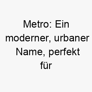 metro ein moderner urbaner name perfekt fuer einen stadt hund oder einen hund mit einer glaenzenden glatten fellfarbe 22465