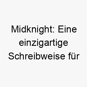 midknight eine einzigartige schreibweise fuer mitternacht passend fuer einen hund mit einem dunklen fell oder einer geheimnisvollen aura 22428