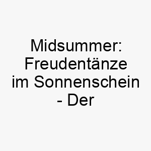 midsummer freudentaenze im sonnenschein der sommerliebhaber unter den hunden 22844