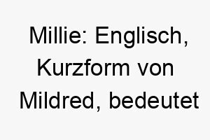 millie englisch kurzform von mildred bedeutet sanftmuetige kraft ein starker und suesser name 6764