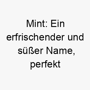 mint ein erfrischender und suesser name perfekt fuer einen hund mit einer erfrischenden und suessen persoenlichkeit 22449