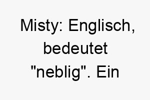 misty englisch bedeutet neblig ein mysterioeser und sanfter name 6767