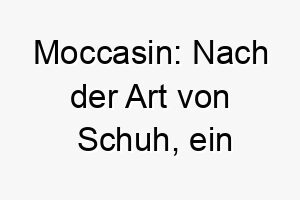 moccasin nach der art von schuh ein komfortabler und stilvoller name fuer einen hund der komfort und gemuetlichkeit geniesst 22703