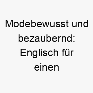 modebewusst und bezaubernd englisch fuer einen stilvollen vierbeiner 26242