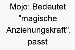 mojo bedeutet magische anziehungskraft passt gut zu einem hund mit einem einzigartigen und unwiderstehlichen charme 22451