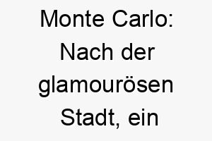 monte carlo nach der glamouroesen stadt ein eleganter und schicker name fuer einen hochwertigen koeniglichen hund 22473