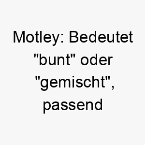 motley bedeutet bunt oder gemischt passend fuer einen hund mit einer gemischten rasse oder einem einzigartigen fellmuster 22422