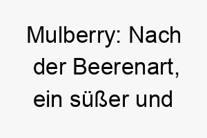 mulberry nach der beerenart ein suesser und fruchtiger name fuer einen farbenfrohen oder suessen hund 22702