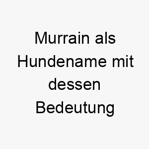 murrain als hundename mit dessen bedeutung 16582