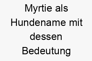 myrtie als hundename mit dessen bedeutung 16588