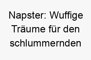 napster wuffige traeume fuer den schlummernden vierbeiner 23231