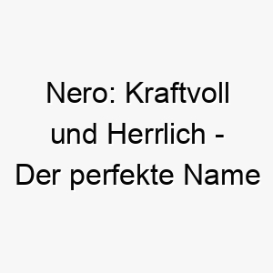 nero kraftvoll und herrlich der perfekte name fuer einen stolzen hunde ruepel 23222