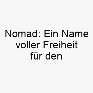 nomad ein name voller freiheit fuer den abenteuerlustigen vierbeiner 23258