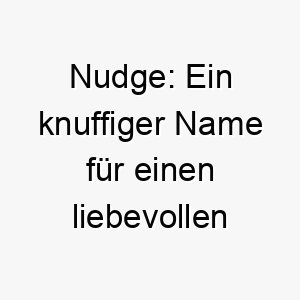 nudge ein knuffiger name fuer einen liebevollen vierbeiner 23281