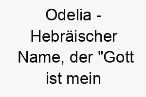 odelia hebraeischer name der gott ist mein vermaechtnis bedeutet 7322