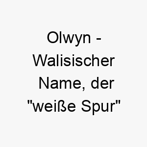 olwyn walisischer name der weisse spur bedeutet 7300