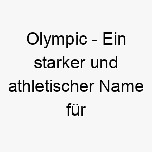 olympic ein starker und athletischer name fuer einen hund der in physischer leistung glaenzt 23842