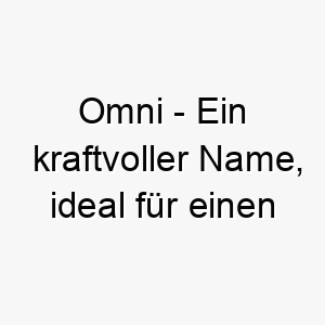 omni ein kraftvoller name ideal fuer einen allwissenden oder omnipraesenten hund 23937