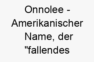 onnolee amerikanischer name der fallendes wasser bedeutet 7355