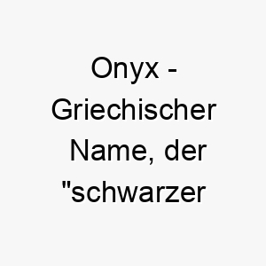 onyx griechischer name der schwarzer edelstein bedeutet 7361