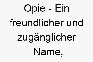 opie ein freundlicher und zugaenglicher name der gut zu einem liebevollen und geselligen hund passt 23823