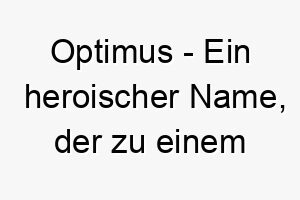 optimus ein heroischer name der zu einem mutigen oder furchtlosen hund passt 23916