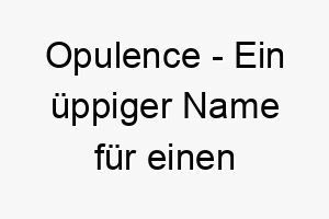 opulence ein ueppiger name fuer einen praechtigen oder verwoehnten hund 23879