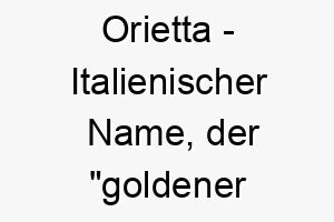 orietta italienischer name der goldener morgen bedeutet 7348 1