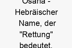 osana hebraeischer name der rettung bedeutet 7340