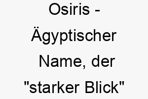 osiris aegyptischer name der starker blick bedeutet 7316