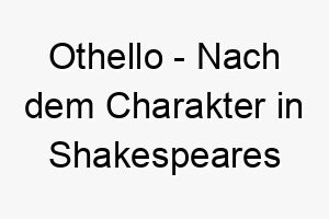 othello nach dem charakter in shakespeares stueck benannt fuer einen dramatischen oder intensiven hund 23856