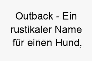 outback ein rustikaler name fuer einen hund der das outdoor leben liebt 23870